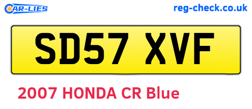 SD57XVF are the vehicle registration plates.