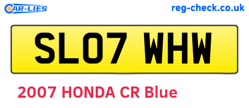SL07WHW are the vehicle registration plates.