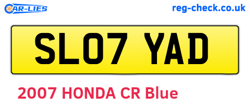 SL07YAD are the vehicle registration plates.