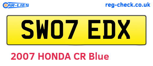 SW07EDX are the vehicle registration plates.