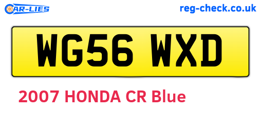 WG56WXD are the vehicle registration plates.