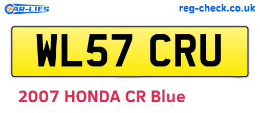 WL57CRU are the vehicle registration plates.
