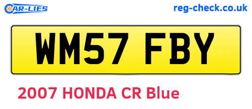 WM57FBY are the vehicle registration plates.