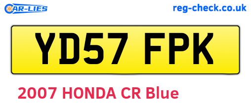 YD57FPK are the vehicle registration plates.