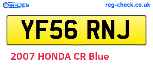 YF56RNJ are the vehicle registration plates.