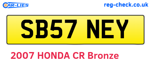 SB57NEY are the vehicle registration plates.