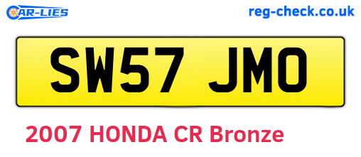 SW57JMO are the vehicle registration plates.