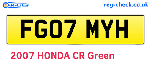 FG07MYH are the vehicle registration plates.