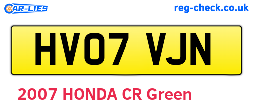 HV07VJN are the vehicle registration plates.