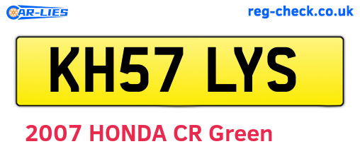KH57LYS are the vehicle registration plates.