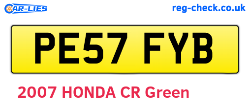 PE57FYB are the vehicle registration plates.