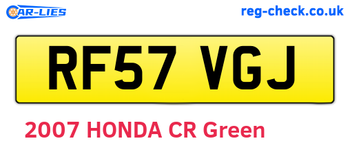 RF57VGJ are the vehicle registration plates.