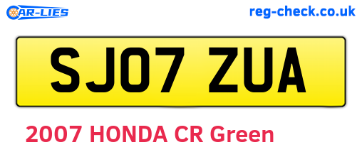 SJ07ZUA are the vehicle registration plates.