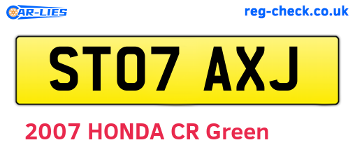 ST07AXJ are the vehicle registration plates.