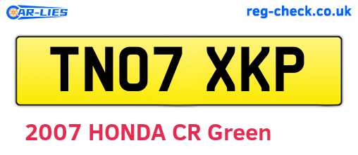 TN07XKP are the vehicle registration plates.