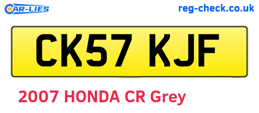 CK57KJF are the vehicle registration plates.