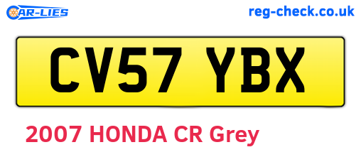 CV57YBX are the vehicle registration plates.