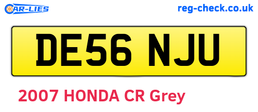 DE56NJU are the vehicle registration plates.
