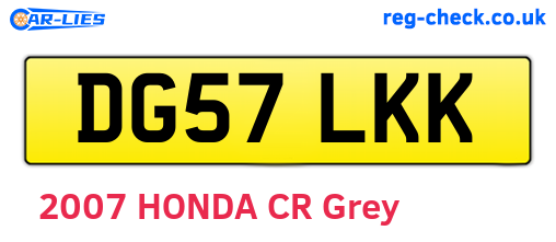 DG57LKK are the vehicle registration plates.