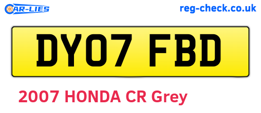 DY07FBD are the vehicle registration plates.
