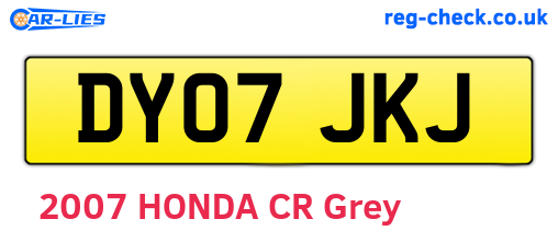 DY07JKJ are the vehicle registration plates.