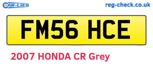 FM56HCE are the vehicle registration plates.