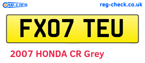 FX07TEU are the vehicle registration plates.