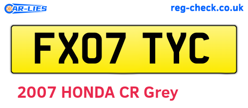 FX07TYC are the vehicle registration plates.
