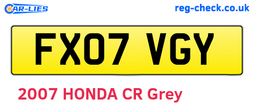 FX07VGY are the vehicle registration plates.