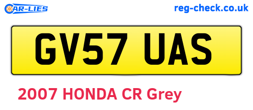GV57UAS are the vehicle registration plates.
