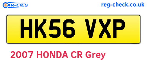 HK56VXP are the vehicle registration plates.