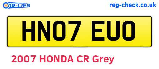 HN07EUO are the vehicle registration plates.