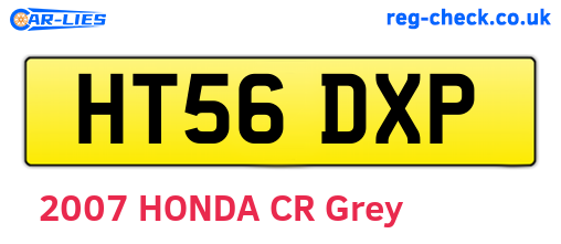 HT56DXP are the vehicle registration plates.