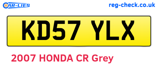 KD57YLX are the vehicle registration plates.