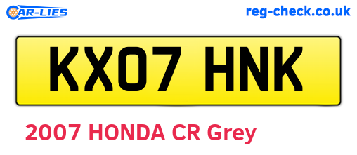 KX07HNK are the vehicle registration plates.