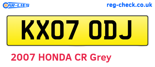 KX07ODJ are the vehicle registration plates.
