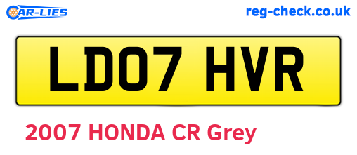 LD07HVR are the vehicle registration plates.