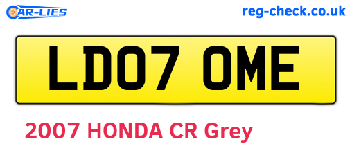 LD07OME are the vehicle registration plates.