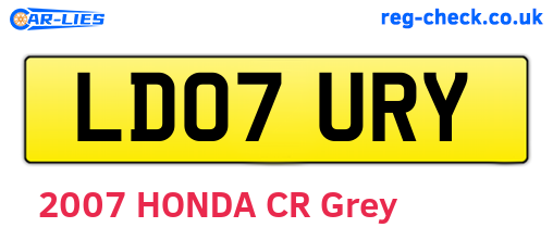 LD07URY are the vehicle registration plates.