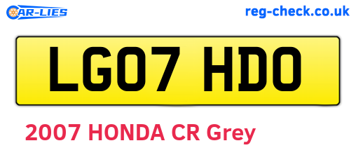 LG07HDO are the vehicle registration plates.