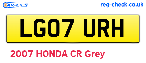 LG07URH are the vehicle registration plates.