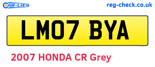 LM07BYA are the vehicle registration plates.
