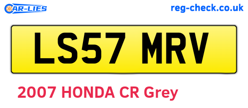 LS57MRV are the vehicle registration plates.