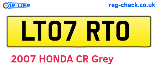 LT07RTO are the vehicle registration plates.