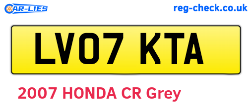 LV07KTA are the vehicle registration plates.