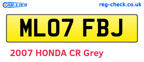 ML07FBJ are the vehicle registration plates.