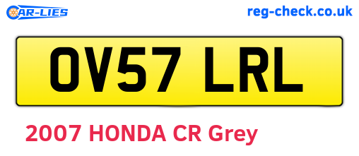 OV57LRL are the vehicle registration plates.
