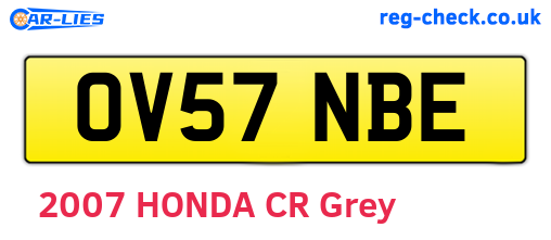 OV57NBE are the vehicle registration plates.