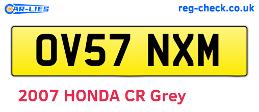 OV57NXM are the vehicle registration plates.