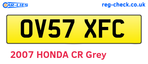 OV57XFC are the vehicle registration plates.